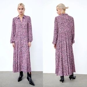 Zara Pink Floral Maxi Dress